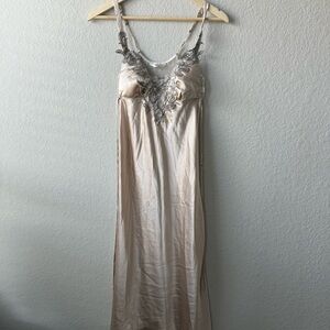 Luxurious Cream Lace Slip Nightgown